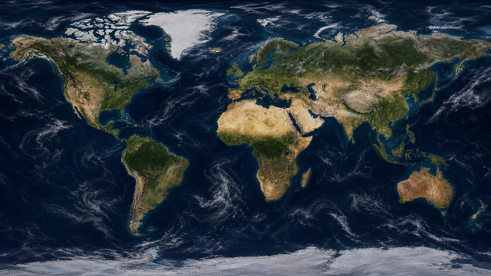 Mapa mundial realista con destinos internacionales IFE